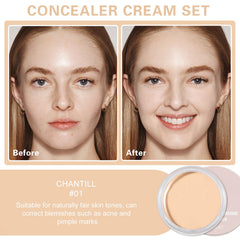 LZXLUKGIR Corrector de ojeras con aplicador para difuminar con precisión.