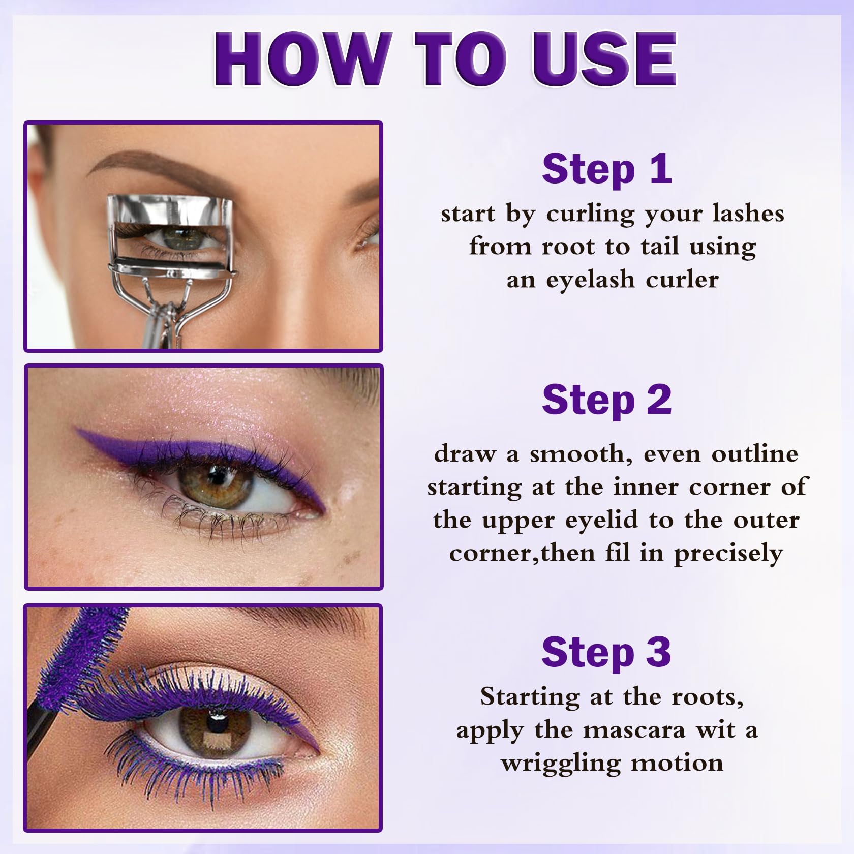 LZXLUKGIR Mirada morada con efecto rizo natural.