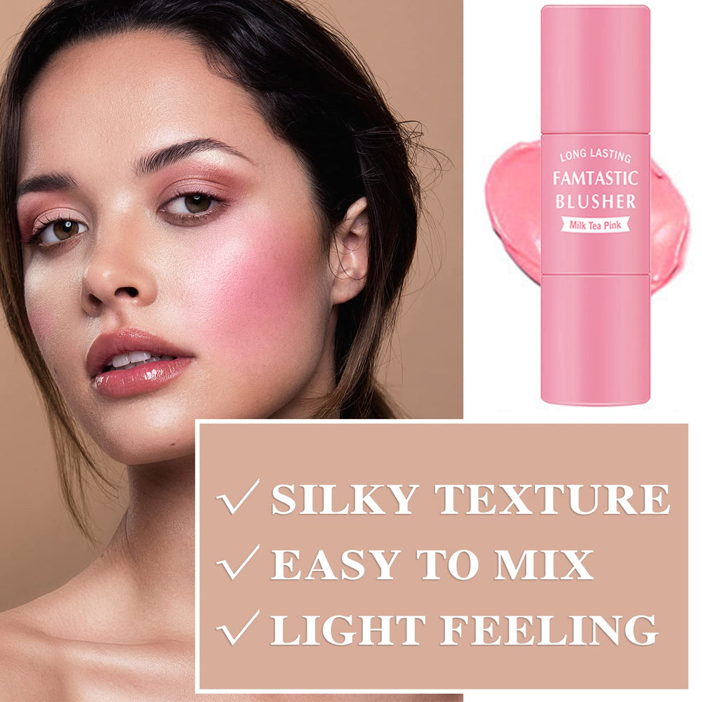LZYLLS blush stick con difuminado fácil para mejillas, labios y ojos.
