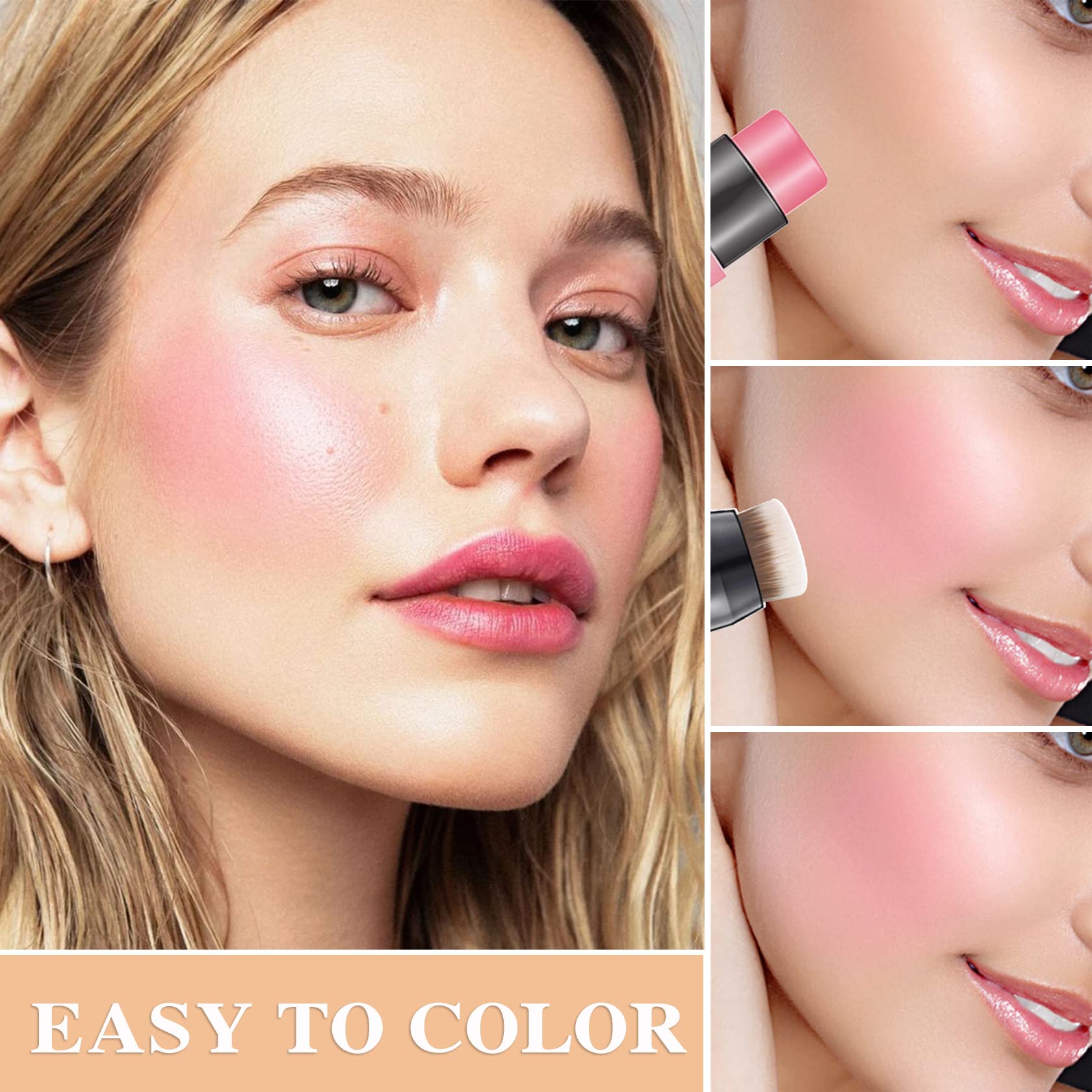 LZYLLS blush stick dos en uno: color y difuminado en un solo producto.