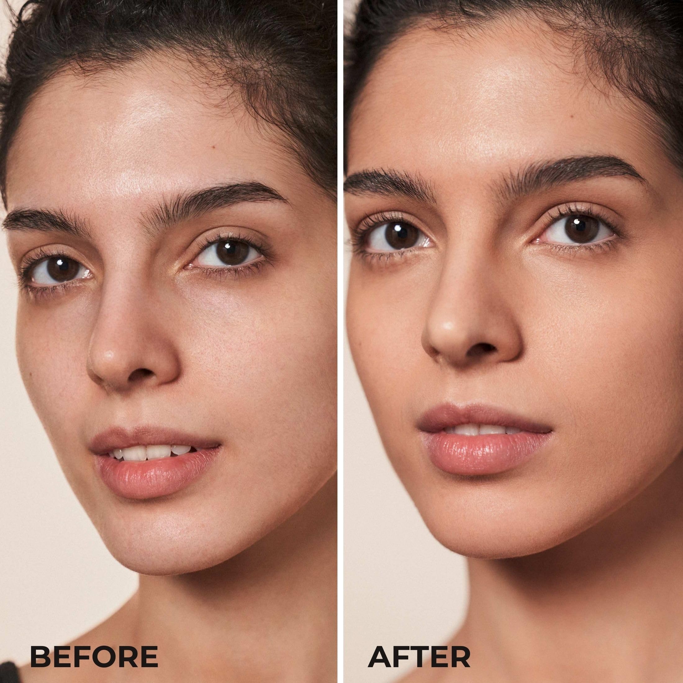 Apprêt M. Asam appliqué sous maquillage pour un fini naturel.