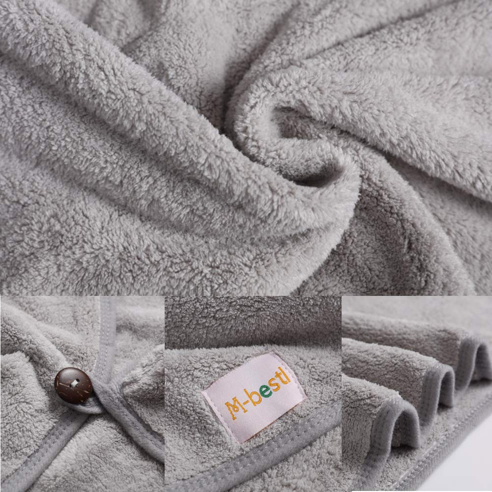 La toalla M-bestl con botón turbante fija el cabello sin deslizamientos.