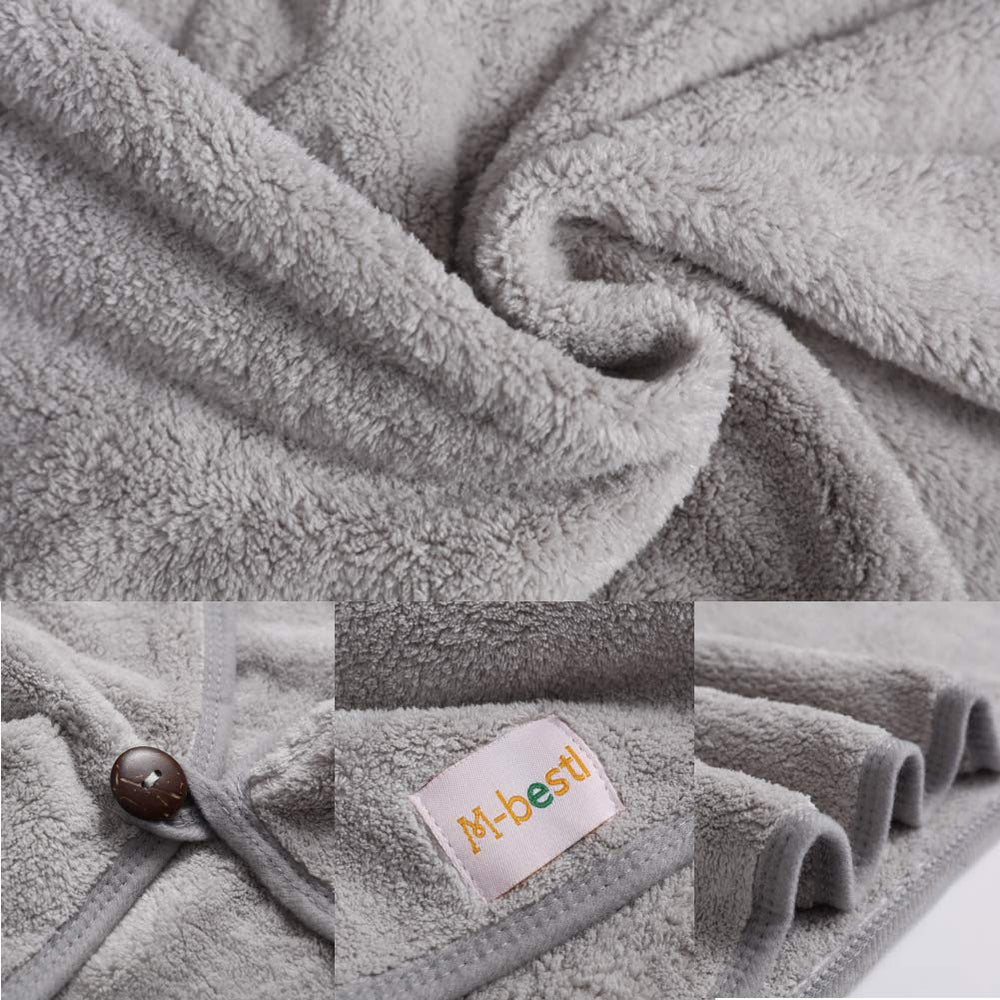La toalla M-bestl con botón turbante fija el cabello sin deslizamientos.