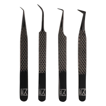 Tijeras M LASH con punta de fibra para extensiones, precisión en pestañas.
