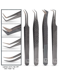 Set de 4 tijeras M LASH para extensiones de pestañas, uso profesional.