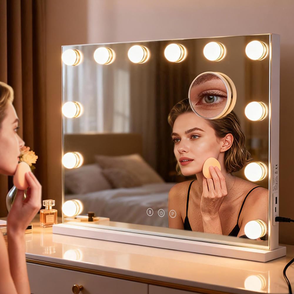 M MIVONDA Miroir 12 LED pour un éclairage uniforme