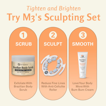M3 Naturals Brazilian body scrub cream texture close-up ideal for gentle exfoliation.