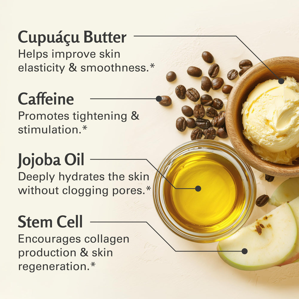 M3 Naturals Brazilian body scrub jojoba oil close-up signaling nourishing care.
