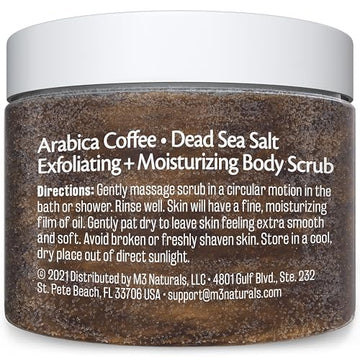 Applying M3 Naturals coffee scrub to hands for smoother skin