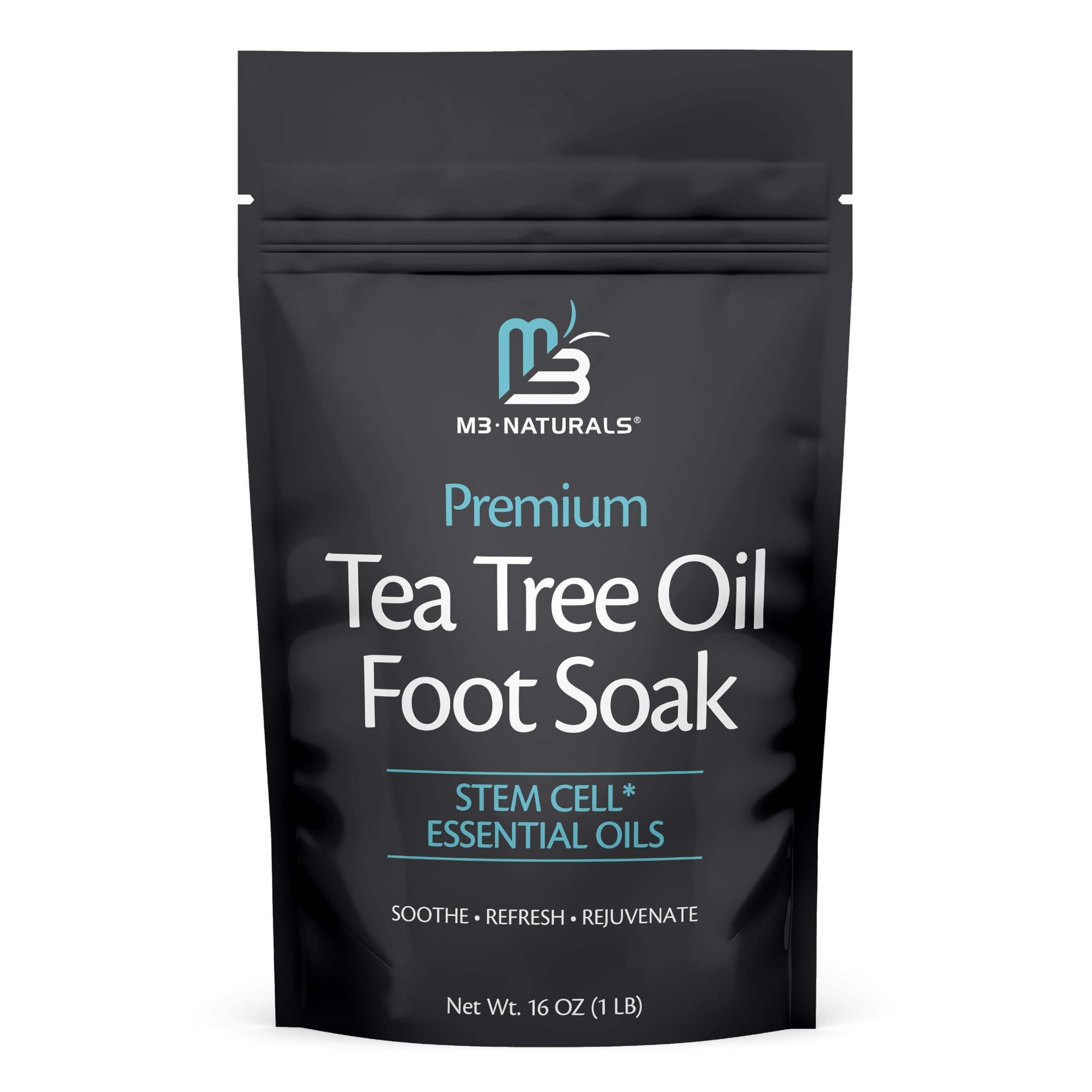M3 Naturals remojo de pies con aceite de árbol de té para suavizar durezas.
