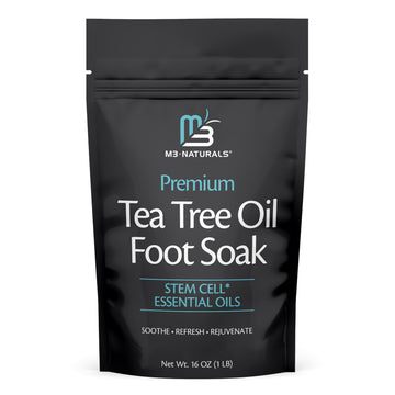 M3 Naturals remojo de pies con aceite de árbol de té para suavizar durezas.