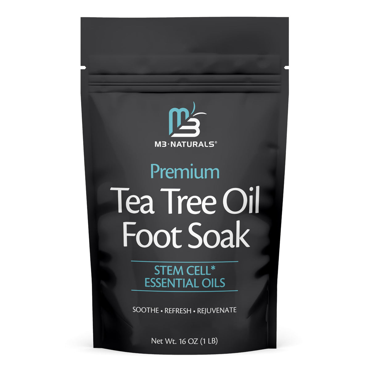 M3 Naturals remojo de pies con aceite de árbol de té para suavizar durezas.