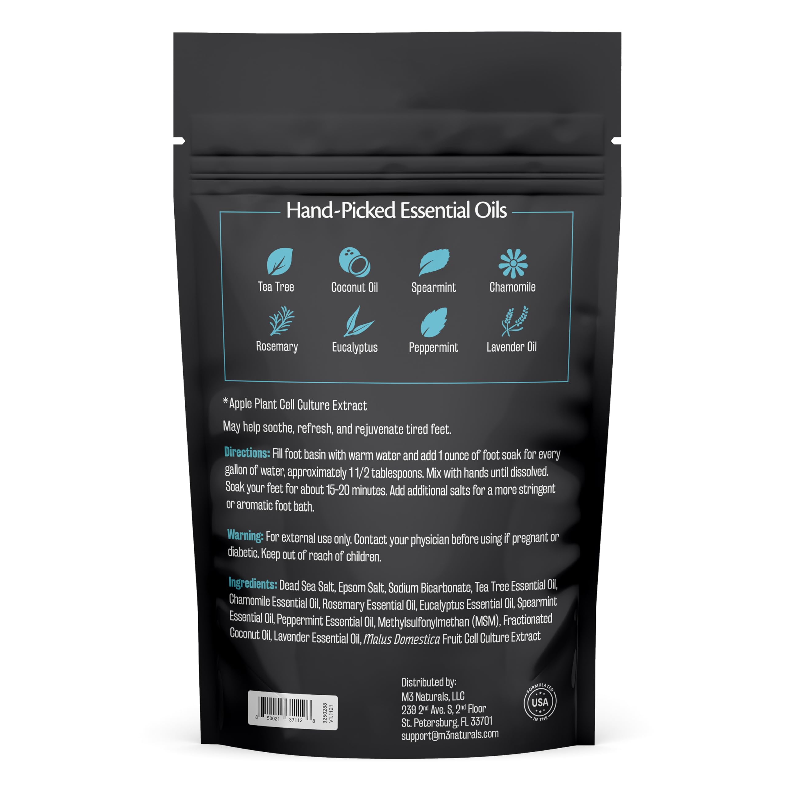 M3 Naturals sal del mar muerto para pies, suaviza la piel áspera.