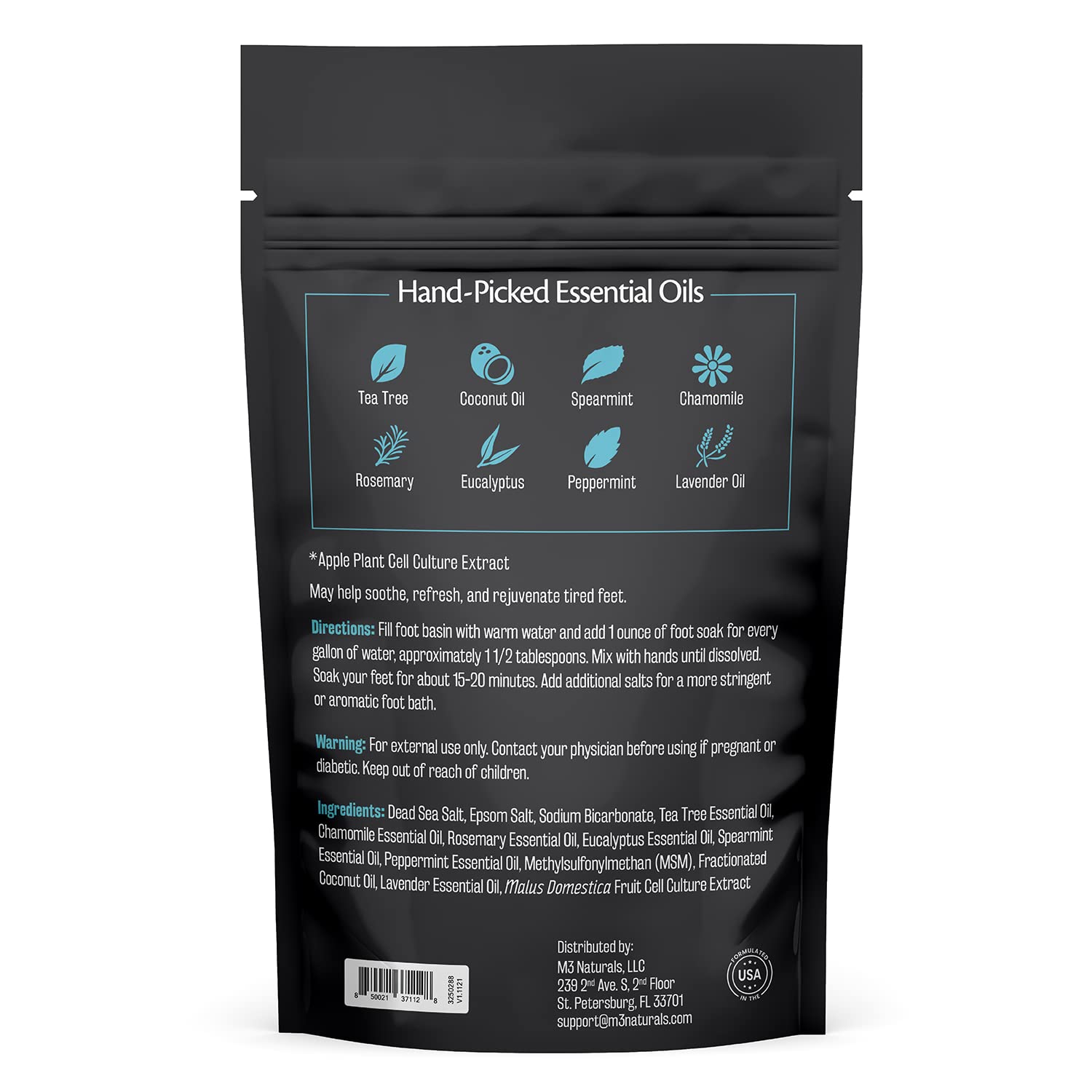 M3 Naturals sales de Epsom para pies, promoviendo relajación y confort.