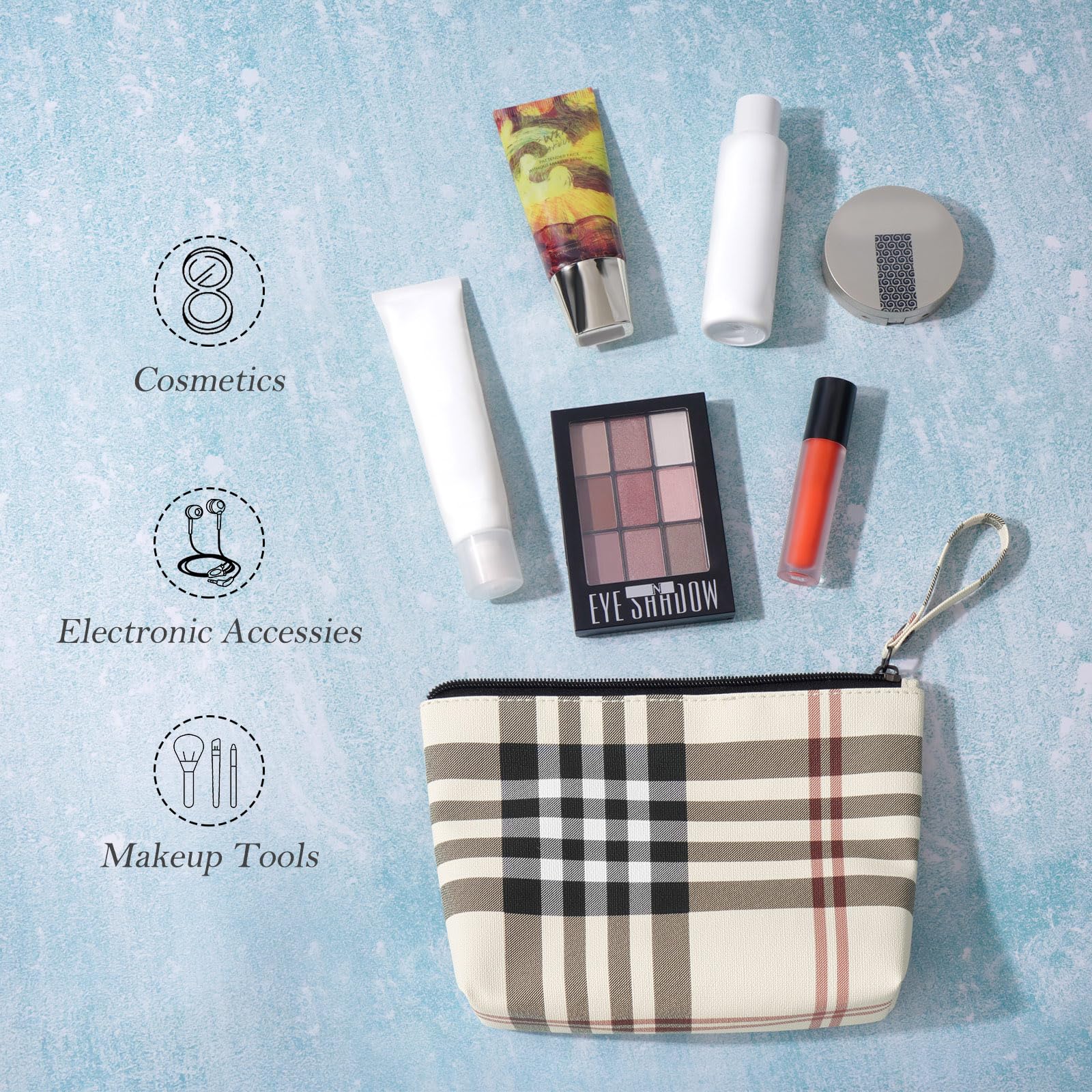 MAANGE bolsa maquillaje interior espacioso para productos básicos