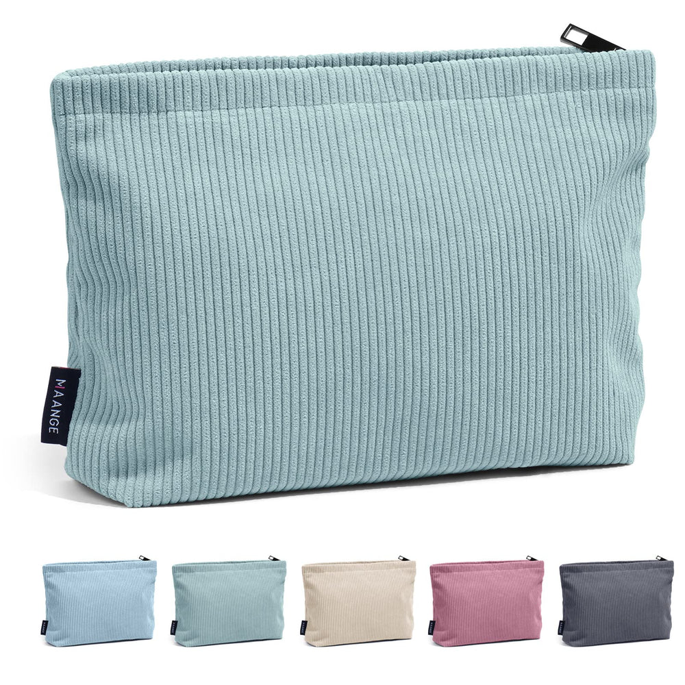 MAANGE bolsa-maquillaje de pana verde, portátil para bolso diario y viajes