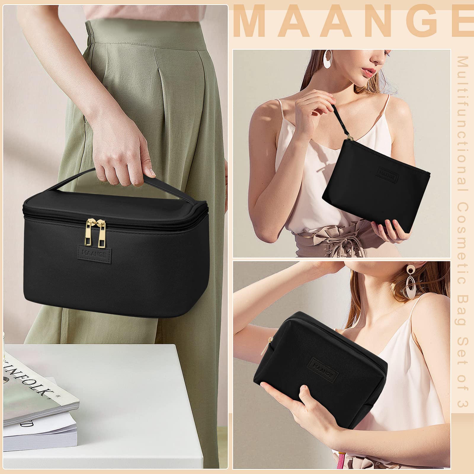 MAANGE bolsa de maquillaje pequeña 1 con compartimentos para artículos diarios