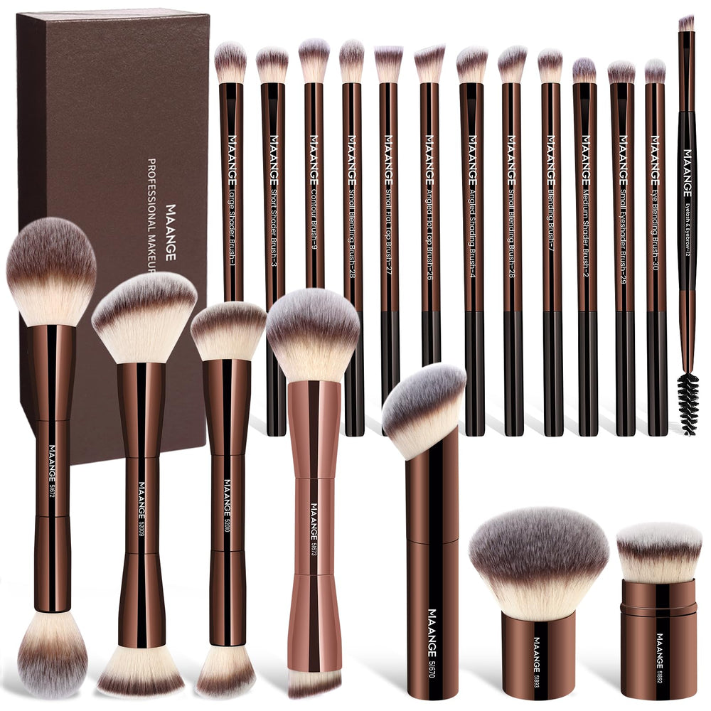 MAANGE conjunto de 20 brochas de maquillaje en elegante caja regalo para empezar