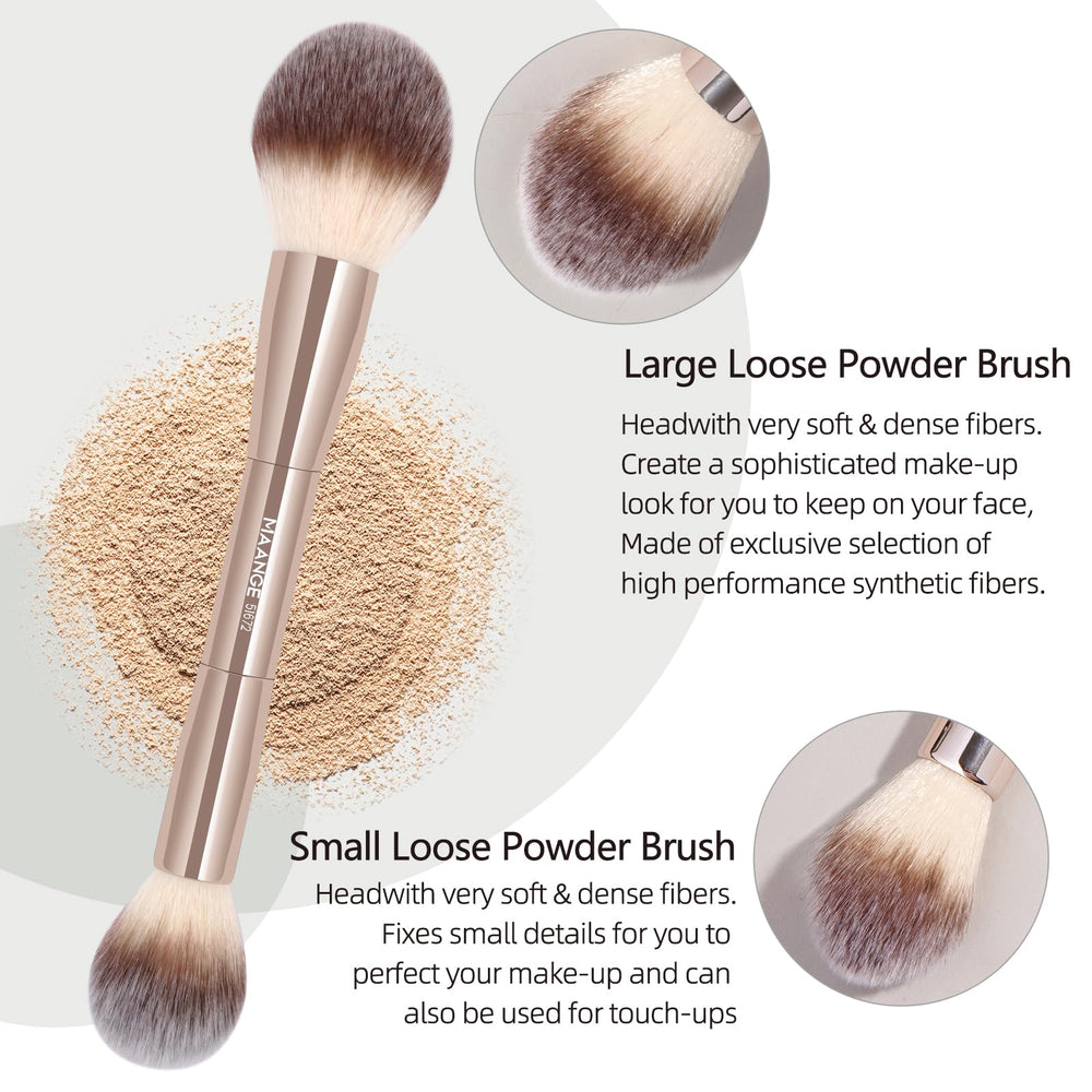 Maange brochas ojos para sombras y delineado, look definido.