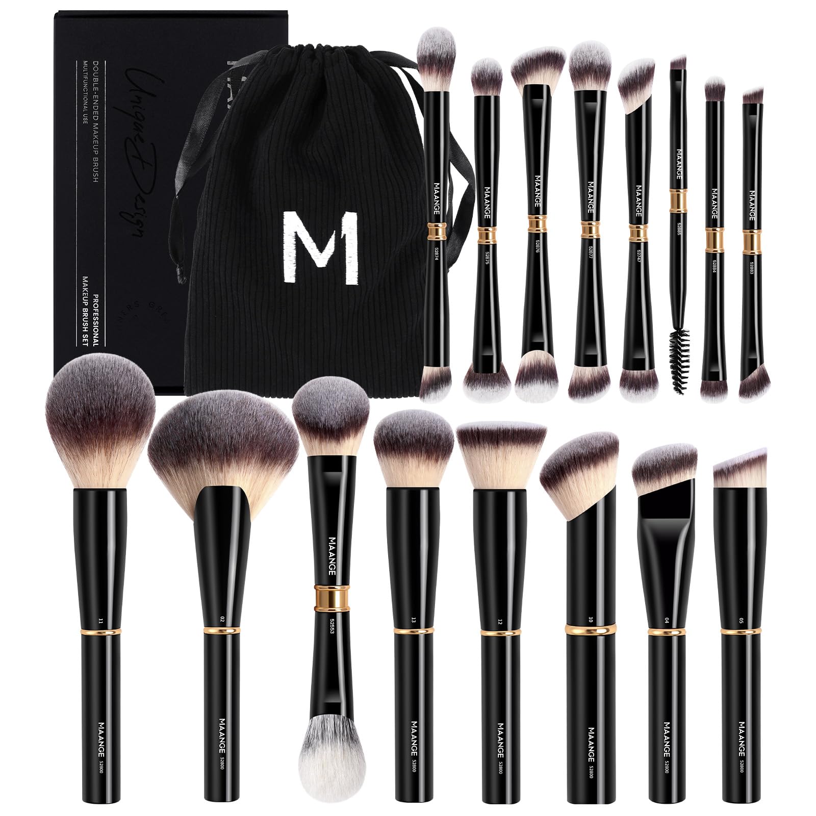 Pinceles MAANGE para maquillaje: enfoque en base para acabado uniforme.