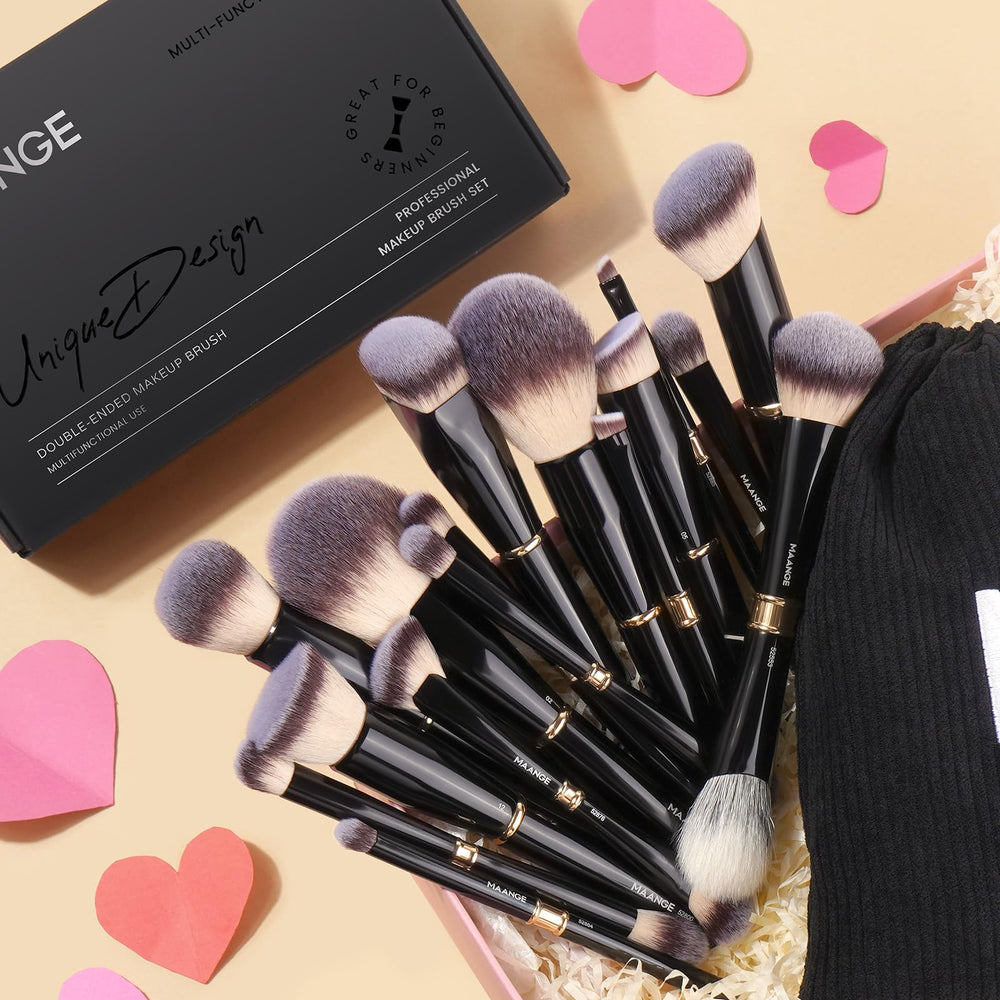 MAANGE pinceles para polvos: aplicación suave y duradera en todo el rostro.