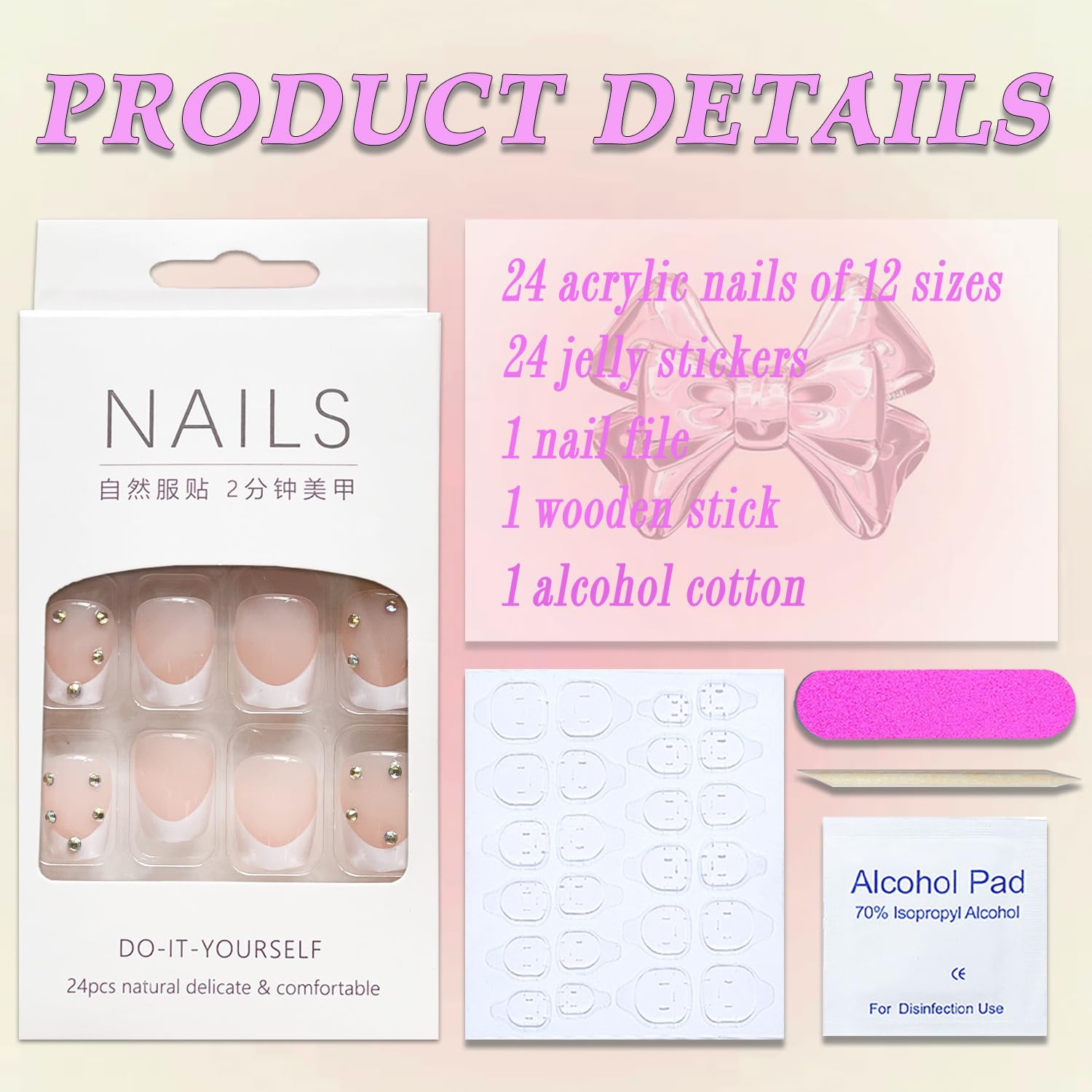 MABKJLF uñas para eventos y fiestas, look elegante