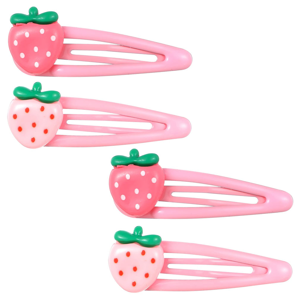 Pinzas de fresa rosa de Mabor, 4 piezas, ideales para peinados diarios.
