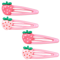 Pinzas de fresa rosa de Mabor, 4 piezas, ideales para peinados diarios.
