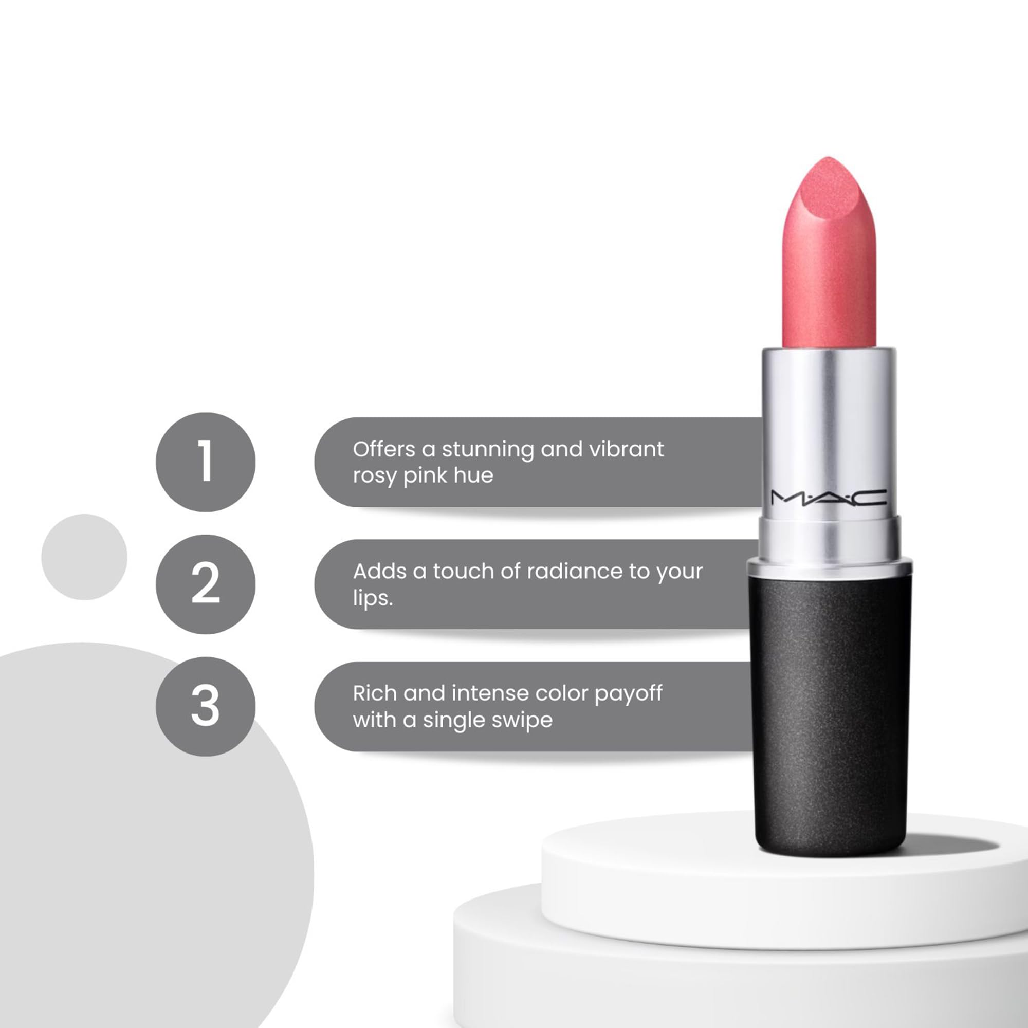 MAC Frost Bombshell textura cremosa que desliza fácilmente
