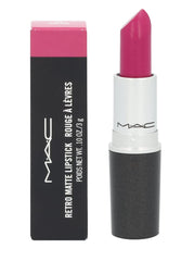 MAC labial Retro Matte 705 Flat Out Fabulous en empaque elegante, listo para colección