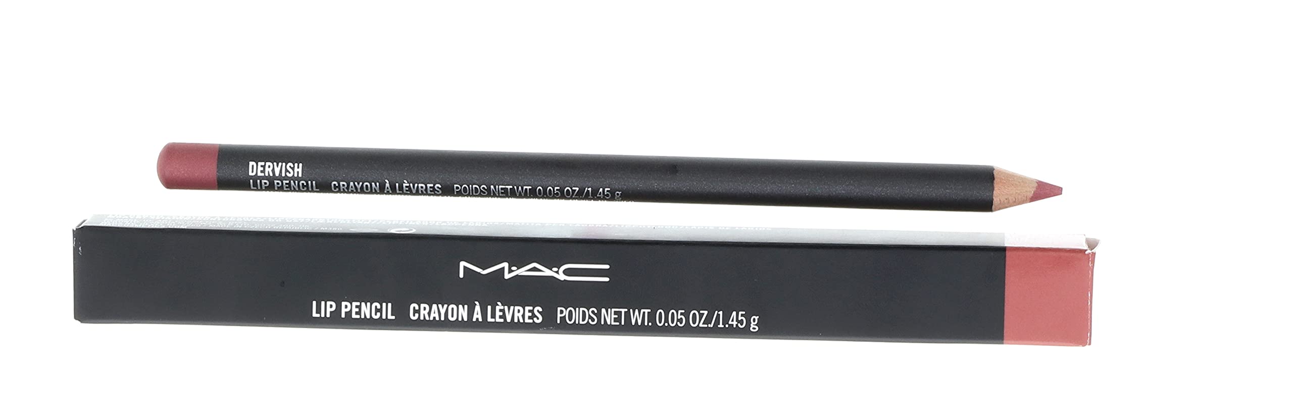 MAC Lápiz delineador de labios Dervish compacto para retoques en bolso.