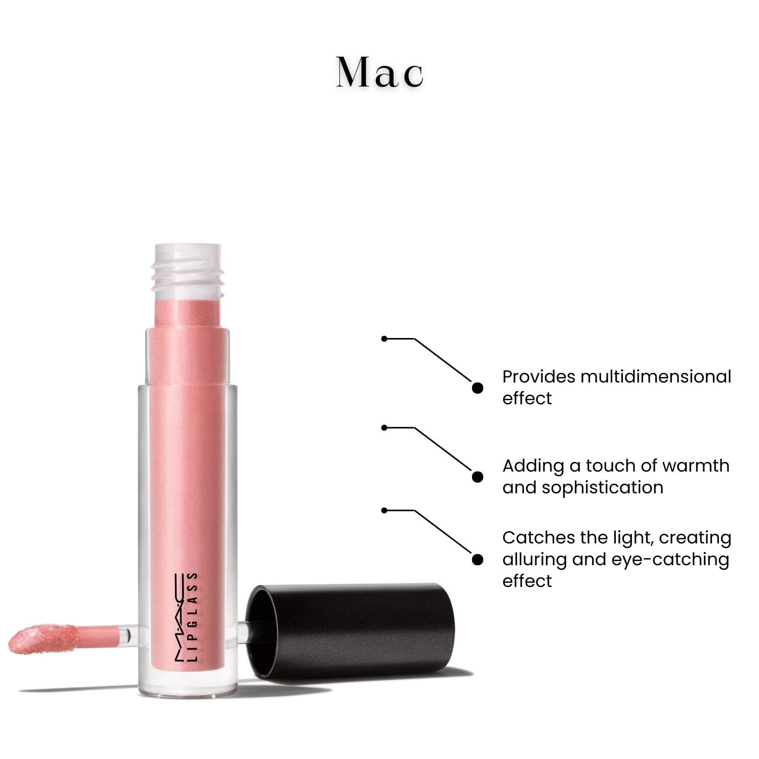 MAC Lip Glass Dreamy ofrece duración y brillo duradero en los labios