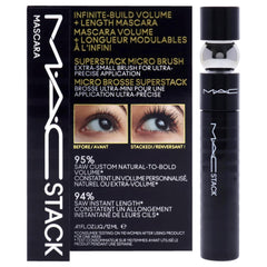 MAC Macstack Mascara Superstack con cepillo grande para volumen instantáneo