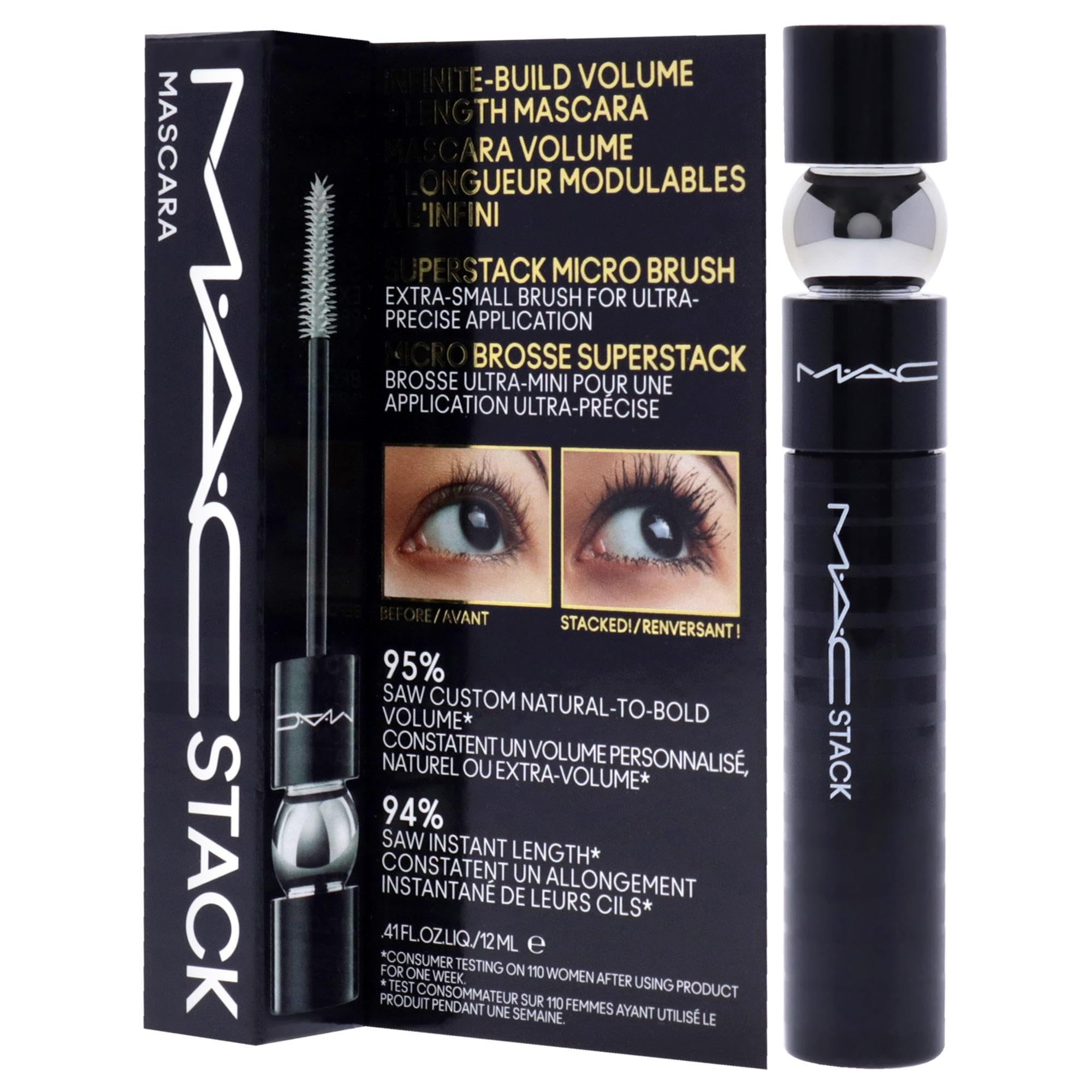 MAC Macstack Mascara Superstack uso diario para pestañas definidas
