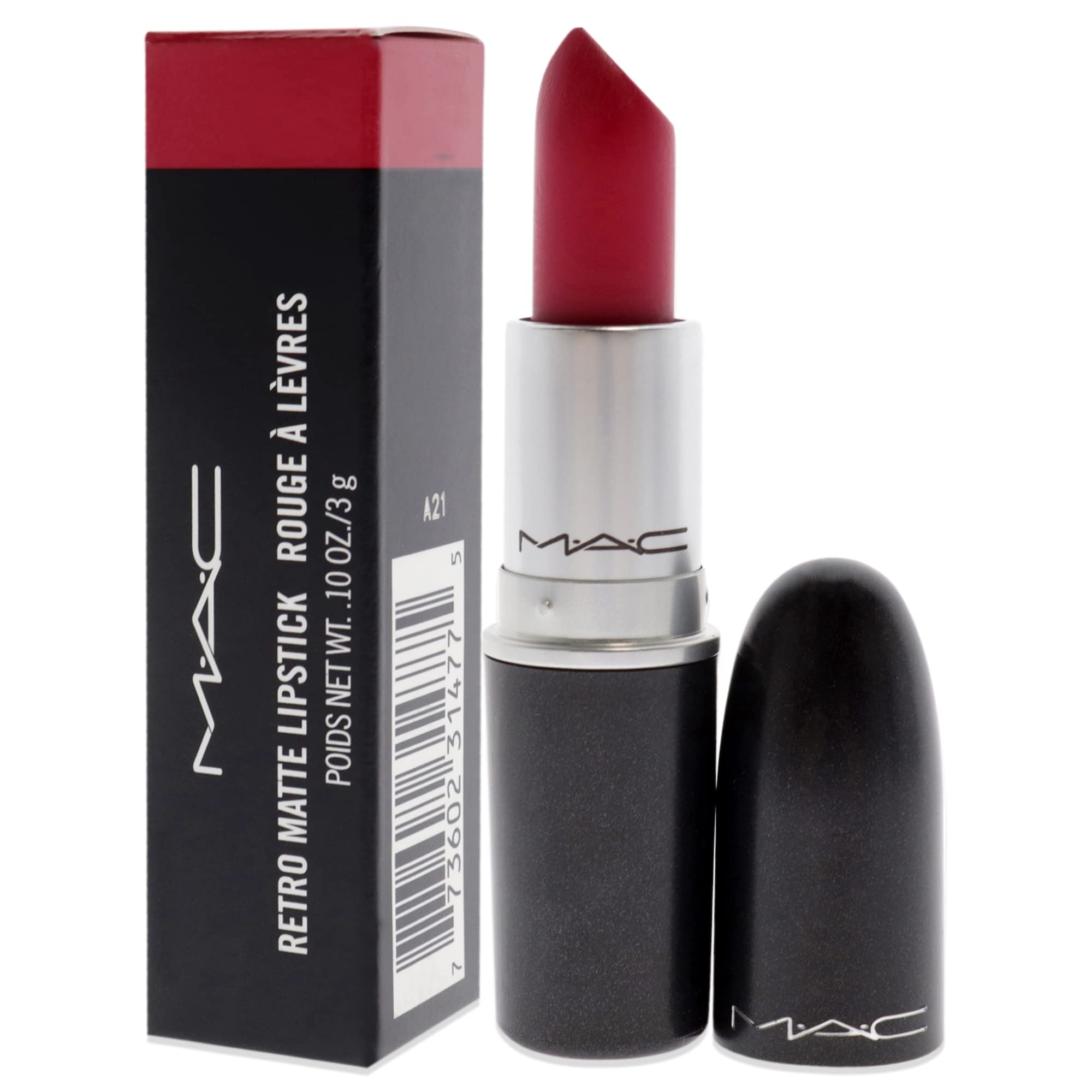 MAC Retro Matte All Fired Up: empaque elegante y cómodo de llevar.