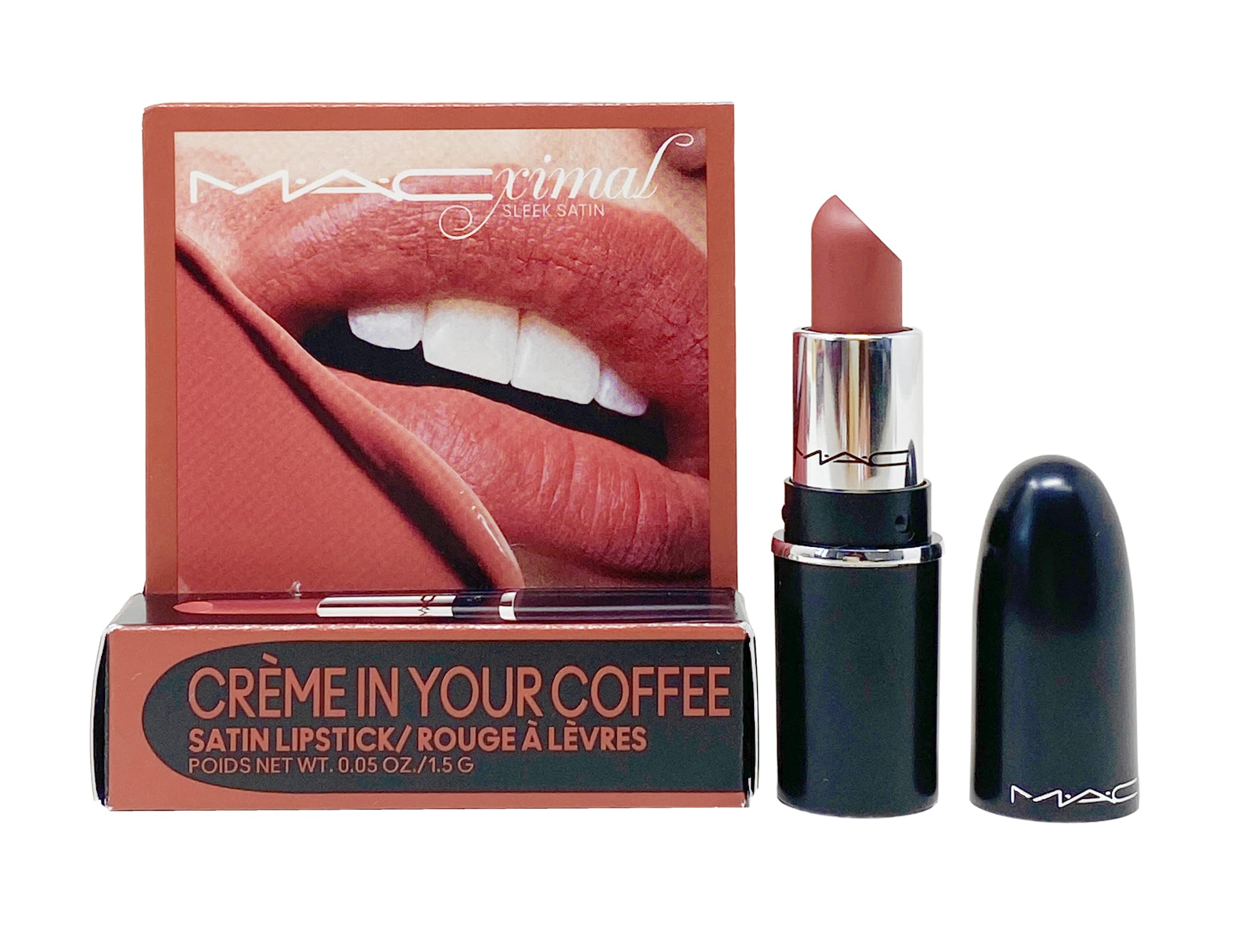 MAC Ximal Labial Satinado Mini crema en tu cafe, hidratación de hasta ocho horas