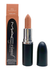 MAC Ximal Sleek Satin Lipstick 836 Fleshpot, tono nude claro, acabado satinado.