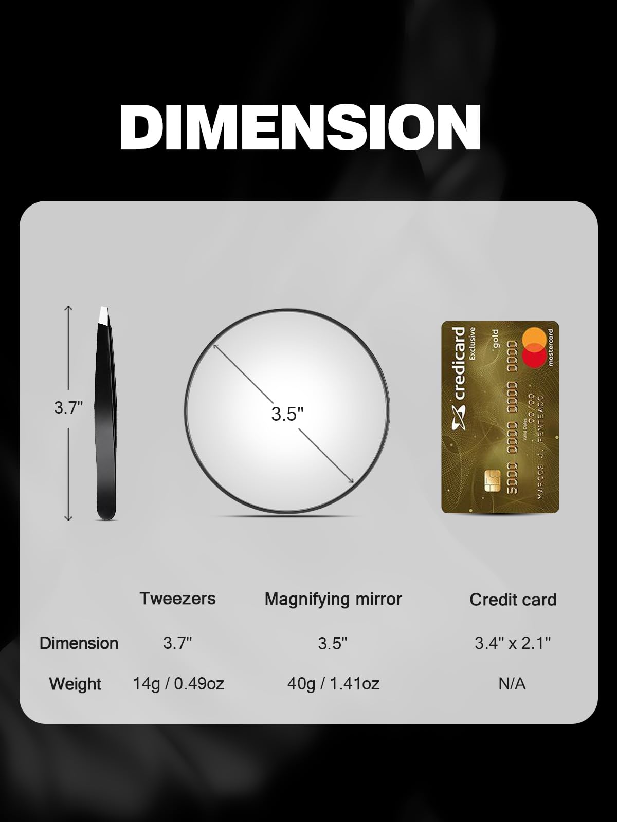 Pinzas incluidas para depilar cejas y definición precisa.