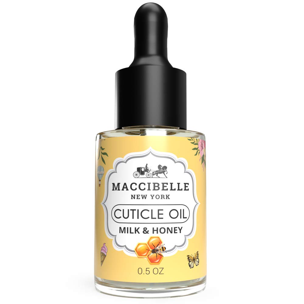 Aceite para cutículas de Maccibelle con gotero para hidratación suave.