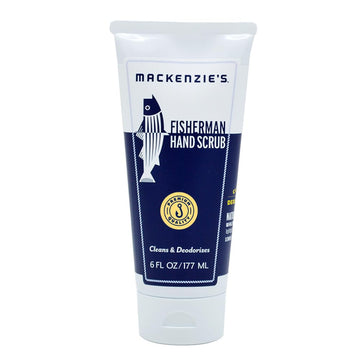 MacKenzie's Fisherman Hand Scrub: botella visible para limpieza profunda de manos.