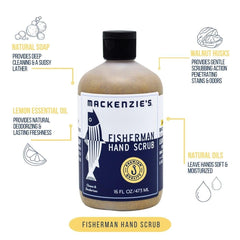 MACKENZIE'S Fisherman Hand Scrub, ingredientes naturales, limpieza suave de la piel