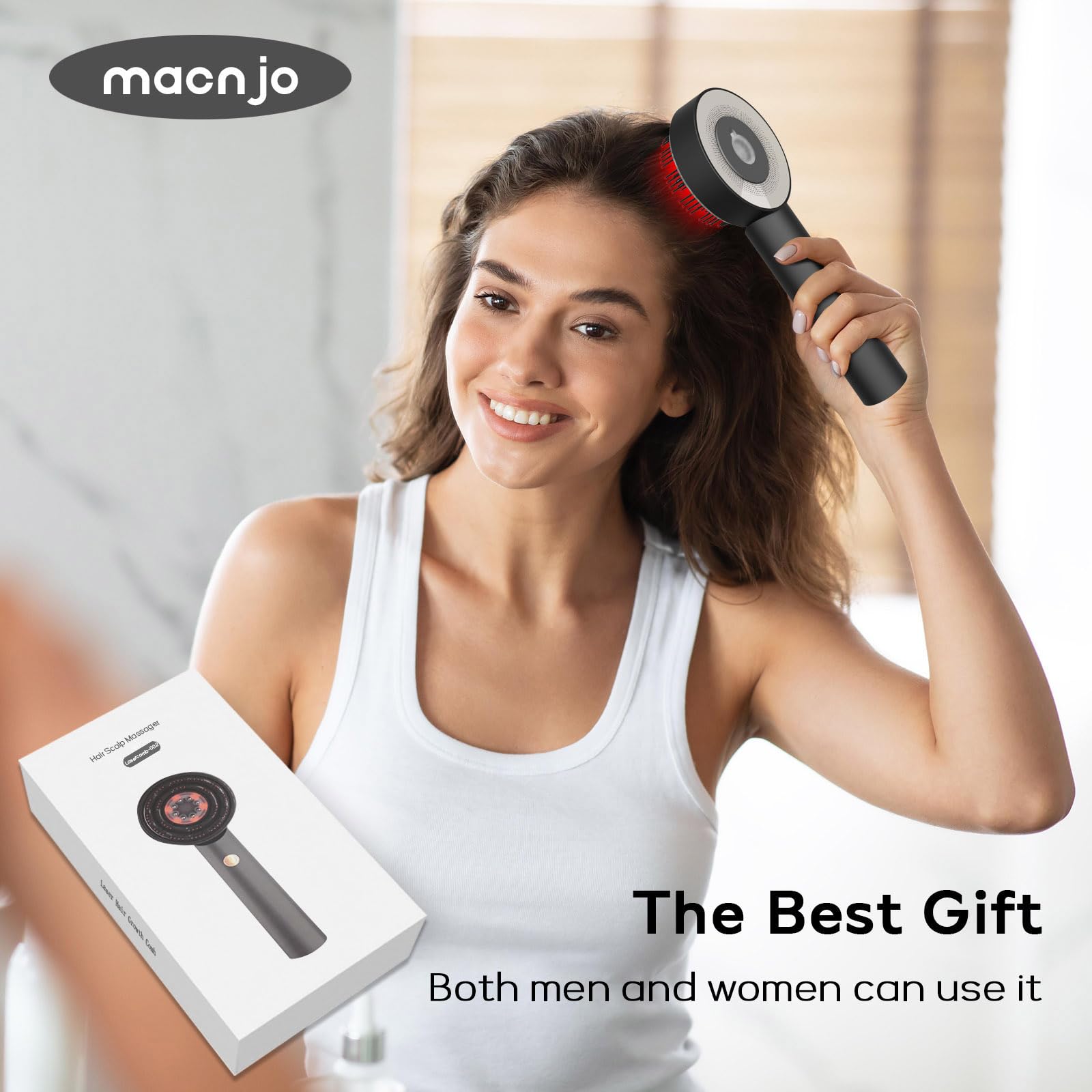 MACNJO contenido del paquete: cepillo masajeador, manual e cable USB.