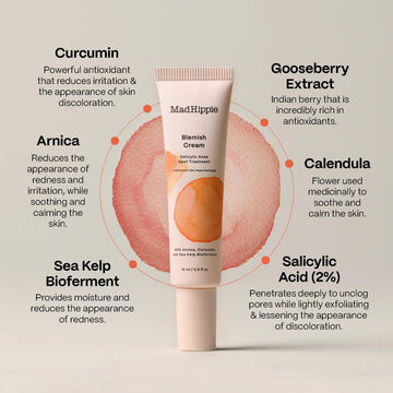 Mad Hippie Blemish Cream uso recomendado en piel grasa y propensa al acné.