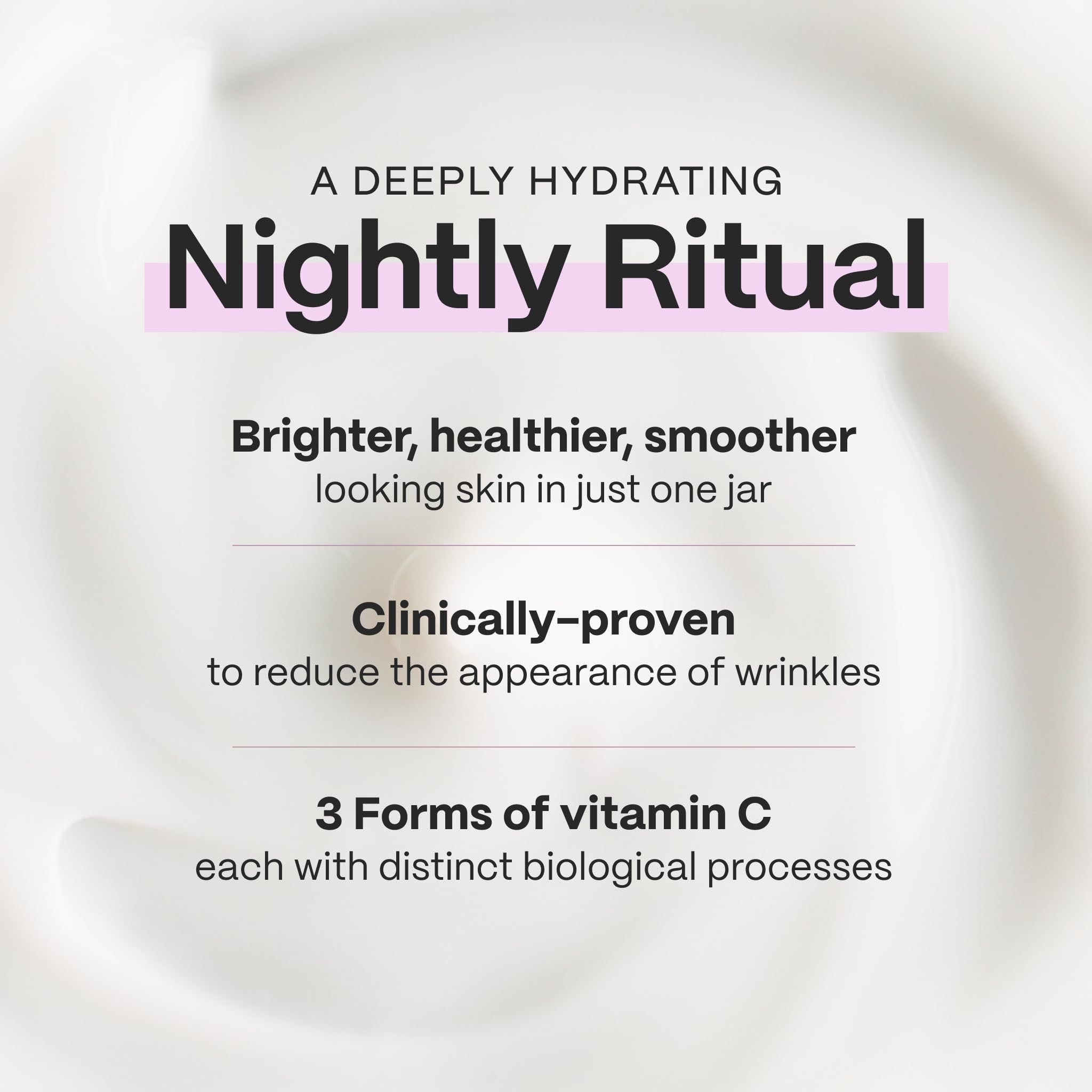Mad Hippie Crema de Noche Triple C, ingredientes clave para luminosidad de la piel.