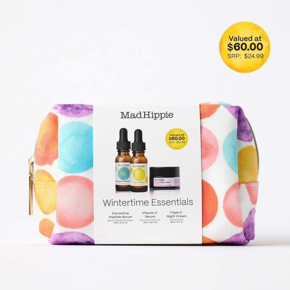 Ensemble cadeau Mad Hippie prêt à offrir, emballage recyclé.