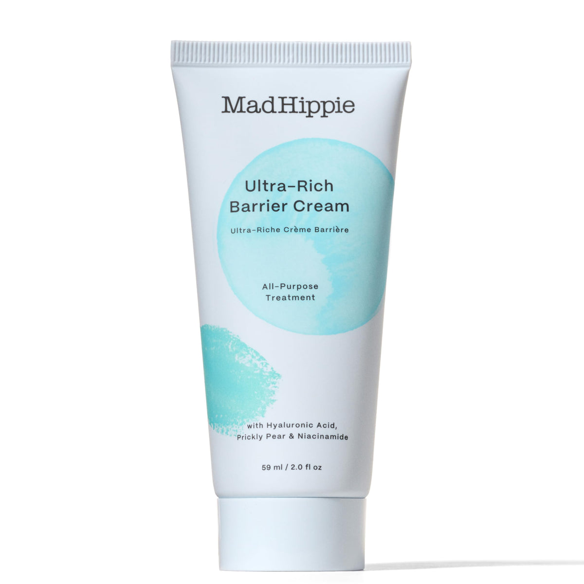Mad Hippie Ultra-Rich Barrier Cream en bote de viaje para hidratación profunda.