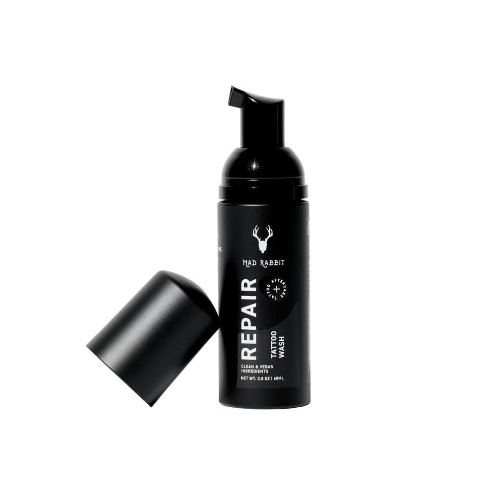 Mad Rabbit jabon cuidado tattoo sin fragancia 2oz para uso diario.