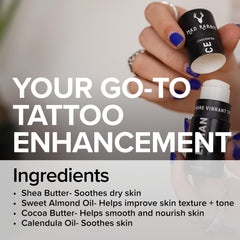 Mad Rabbit Enhance bálsamo para tatuajes, aplicación suave para realzar colores.