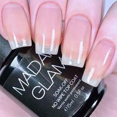 Madam Glam acabado de uñas con brillo duradero para manicuras protegidas.