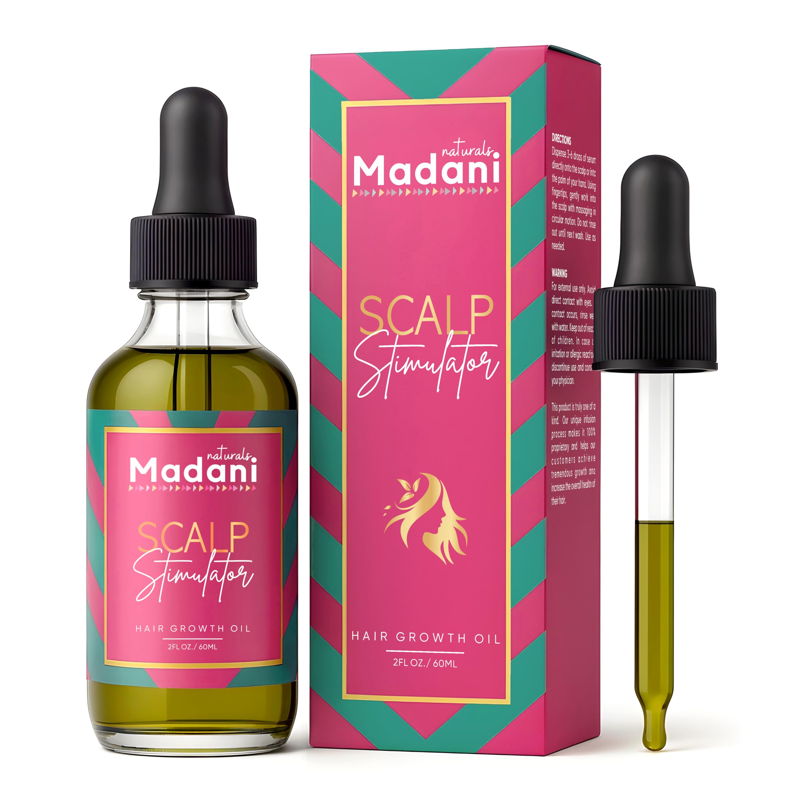 Madani Naturals Aceite Estimulante Cabello Frasco: estimula crecimiento y nutrición capilar